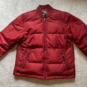 Eddie Bauer Quilted Goose Down Jacket Coat, Size Large